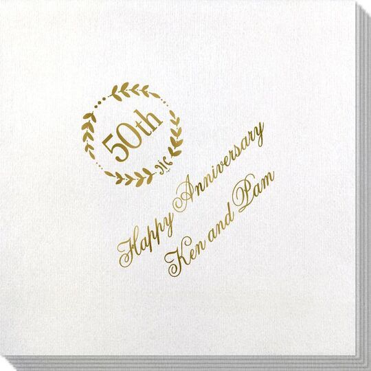 50th Wreath Bamboo Luxe Napkins